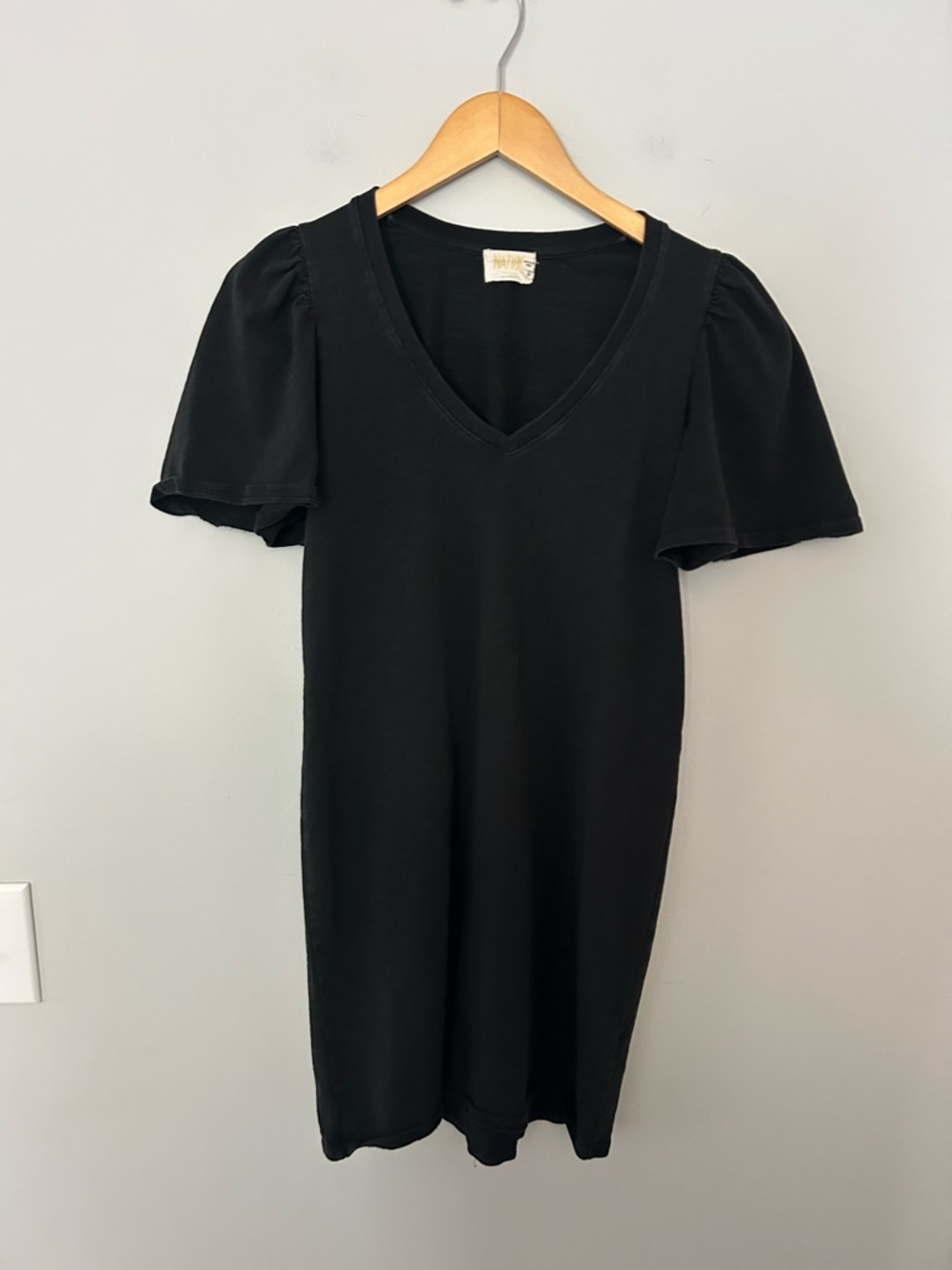 Nation Ltd Mallory Flutter Sleeve Dress in Jet Black - Picture 4 of 7